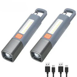 Lampe torche LED super lumineuse Mijia avec crochet, lampe de camping rechargeable par USB, zoomable, étanche pour l'extérieur