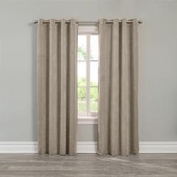 Wide Width BH Studio Velvet Grommet Panel by BH Studio in Taupe (Size 50" W 95" L) Window Curtain
