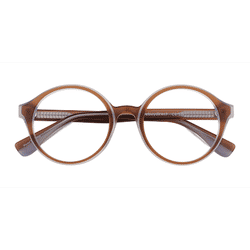 Female s round Clear Brown Blue Acetate Prescription eyeglasses - Eyebuydirect s Vex