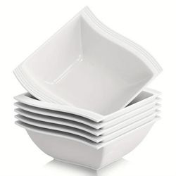 TEMU 11 Oz Porcelain Salad Bowl Cereal Bowl Dessert Bowls Rice Bowl White Bowls Small Bowls, Set Of 6