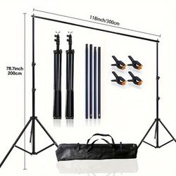 TEMU 2x3 Background Stand Kit Iron Crossbars - For Photography