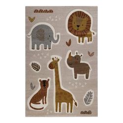Tappeto per bambini con motivo animali savana beige, sabbia 120x170
