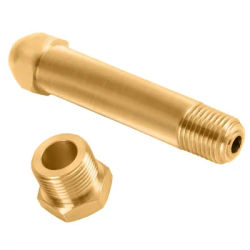 CGA-580 Nut and 3 inch Nipple - Brass with Filter in Suitable for Helium Argon Nitrogen Tank Inlet Bottle Connection Regulator