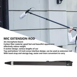 Microphone Extension Boom Pole 1/4 Inch Screw Microphone Extension Pole Beautiful Appearance Portable Telescopic for Interview