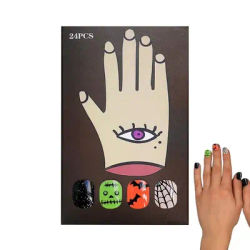 Halloween Stick On Nails 24Pcs Short Square & Halloween False Nails Halloween False Nails Short