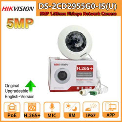 Hikvision 5MP Fisheye IP Camera DS-2CD2955G0-ISU Support 2-Way Audio 180° Fisheye View Surveillance