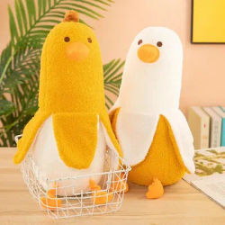 Soft Cute Plush Toys For Bed 27cm Plush Duck Banana Stuffed Animal Comfortable Huggable Throw Pillow