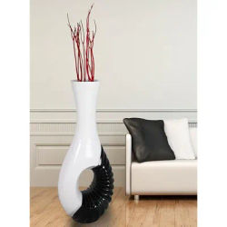 Modern Black and White Large Floor Vase - 43 Inch Freight Free Decoration Home Decorations Decor