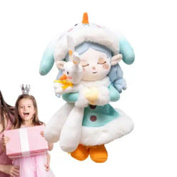 Cute Girl Stuffed Plush Toy With Bunny 33cm Sweetheart Doll Cozy Cuddle Soft Plush Doll Sleeping