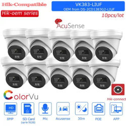 10PCS OEM Hikvision 8MP Smart Hybrid Light IP Camera Built-in Mic slot CCTV Surveillance IP Camera