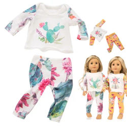 2022 Cute Beautiful Pajamas Clothes Leisure suit Fit for American Girl Doll Clothes 18-inch Doll