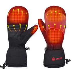 DAY WOLF Heated Gloves Touch Screen Winter Warm Skiing Gloves Waterproof Rechargeable Heating