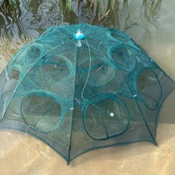 Fish Traps For Small Fish Foldable Fishing Net Large Space Fishing Net With Rope Floating Ring And