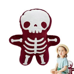 Ghost Stuffed Animal Red Skull Plush Pillow 25cm/9.8inch Skeleton Collectible Plush Toy Soft Cartoon