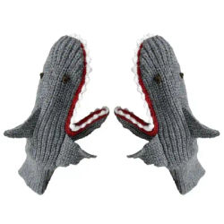 Womens Winter Gloves Warm 3D Shark Warm Knitted Bike Gloves Winter Warm Mittens Full Finger Bike