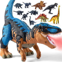 TyrannosaurusToys , Jumbo Tyrannosaurus Rex with Mist Spray, Lights and Sounds,Stored 4 Dinosaurs