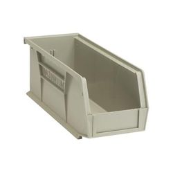 Quantum Food Service QUS224 SN Stack & Hang Shelf Bin - 10 7/8" x 4 1/8", Stone, Gray