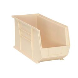 Quantum Food Service QUS265 IV Stack & Hang Shelf Bin - 18" x 8 1/4", Ivory, Beige