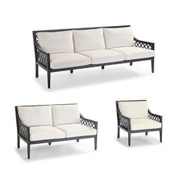 Bowery Seating Replacement Cushions - Sofa, Custom Sunbrella Rain, Rain Melon Sofa - Frontgate