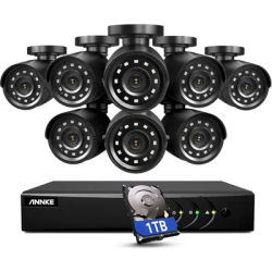 Lite Security Camera System Outdoor with AI Human/Vehicle Detection, 8CH H.265+ DVR and 8 x 1920TVL