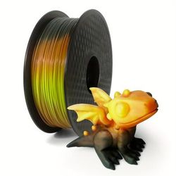 TEMU Temperature-sensitive Rainbow Pla Filament - Orange To Yellow Gradient, Black To Red Transition, 1.75mm, 250g Spool