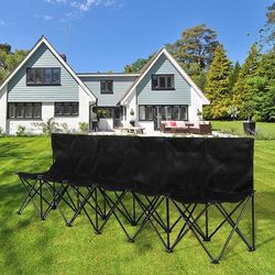 TEMU Yaheetech Folding Bench 6 Seats Portable Oxford Soccer Bench With Carry Bag For Outdoor Sporting Camping