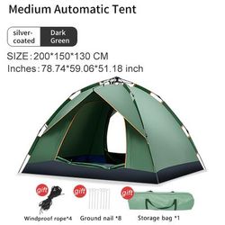 TEMU Koala Outdoor 3-person Instant Setup Camping Tent - Lightweight Portable Round Tent With & Insect Protection, White Family Tent For Camping, Hiking, Simple Exterior Design | Sturdy Pole Support