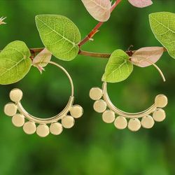 'Thai-Made High-Polished 18k Gold-Plated Half-Hoop Earrings'