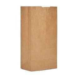 AJM Packaging GB05NP5C Grocery Bag - 11" x 5 1/4", Kraft Paper, Flat bottom design, Thumb-cut top, Brown