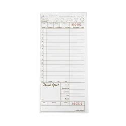 National Checking Company T4932SP Guest Check - 1 Part Booked, 1 Lines, Tan