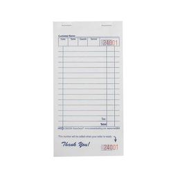 National Checking Company 1200SP Guest Check - 1 Part Booked, 1 Lines, White, Case of 10000
