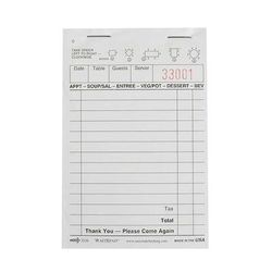 National Checking Company 3516 Guest Check - 1 Part Booked, 1 Lines, White