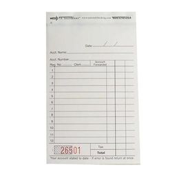 National Checking Company 1A-SP Guest Check - 2 Parts Booked, 2 Lines, White