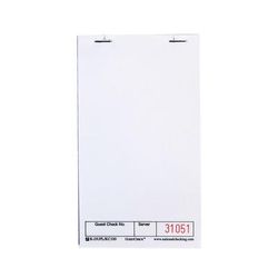 National Checking Company KC-100 Guest Check - 1 Part Booked, White, Case of 5000