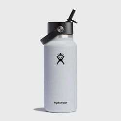 Hydro Flask 32oz Wide Flex Straw Cap Bottle Water Bottles and Drinkware White