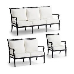 Small Carlisle Replacement Cushions - Loveseat, Solid, Sailcloth Aruba - Frontgate