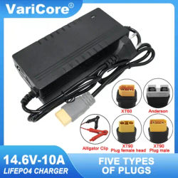 VariCore 14.6V/12.8V 12V 10A Lifepo4 Charger 110-220V 4S 12V High Power Charger For Lithium iron Phosphate Battery Pack XT60