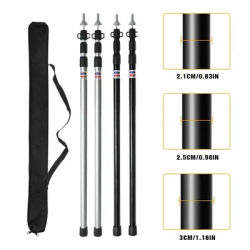2.3M Adjustable Tent Support Rod Beach Shelter Tarp Awning Pole Aluminum Alloy Tent Pole Accessories For Camping Tent