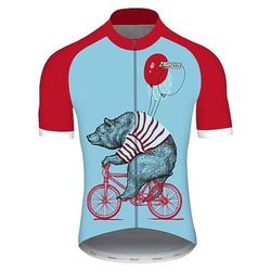 Per uomo Maglia da Ciclismo Animale Orso A Motivi Manica Corta Bicicletta Maglia Top con 3 tasche posteriori Mountain Bike MTB Ciclismo su strada Resistente ai Raggi UV Ciclismo Asciugatura Rapida