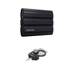 Samsung 1TB T7 Shield Portable SSD (Black) with MagSafe/Cold Shoe SSD Holder MU-PE1T0S/AM