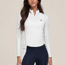Wilson Brentwood Half-Zip Women's Tennis Apparel Bright White