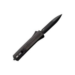 Zastava Arms USA A7 Automatic Folding Knives 3.6in Titanium-Coated S35VN Spear Point Black Wood Handle ZA7BTS