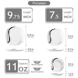 TEMU 18 Piece White Ceramic Decal Plate Sets Dinner Set Dinnerware With 6 Piece / Dessert Plate/ Soup Plate For 6 People