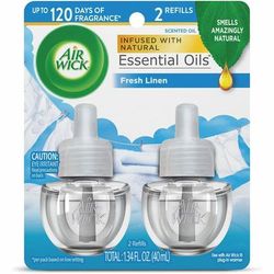Air Wick 82291 Scented Oil Twin Refill, Fresh Linen, 0.67 oz, 2/Pack, 6/Carton - 6 Packs REC82291