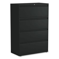 Alera HLF3654BL Lateral File, 4 Legal/Letter-Size File Drawers, Black, 36" x 18" x 52.5" ALEHLF3654BL