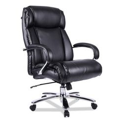 Alera MS4419 Maxxis Series Big and Tall Leather Chair, Supports up to 500 lbs., Black Seat/Black Back, Chrome Base ALEMS4419
