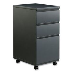 Alera PBBBFCH Three-Drawer Metal Pedestal File with Full-Length Pull, 14.96w x 19.29d x 27.75h, Charcoal ALEPBBBFCH