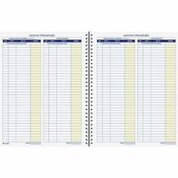 Adams Business Forms AFR71 Monthly Bookkeeping Record, Vinyl Cover