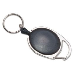 Advantus 75553 Carabiner-Style Retractable ID Card Reel, 30" Extension, Smoke, 6/Pack - Pack of 6 AVT75553