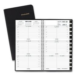 At-A-Glance 70-008-05 Compact Weekly Appointment Book, 6.25 x 3.25, Black Cover, 12-Month (Jan to Dec): 2024 AAG7000805